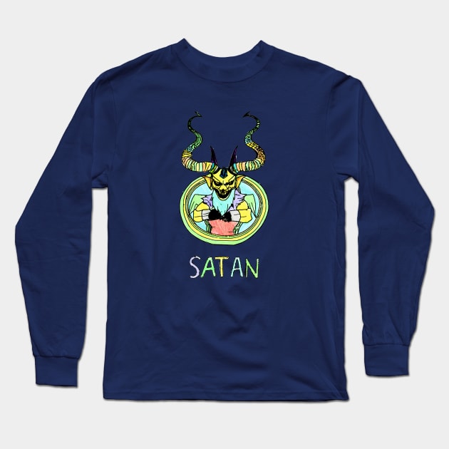 Color Book Satan 5 Long Sleeve T-Shirt by Tirsatns Stuff
